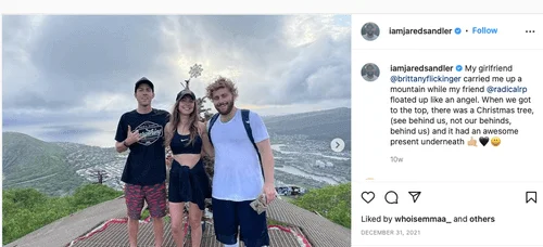jared sandler with his girlfriend