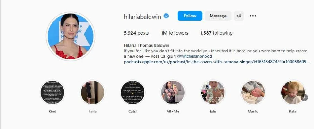 Hilaria Baldwin followers reaches million in Instagram