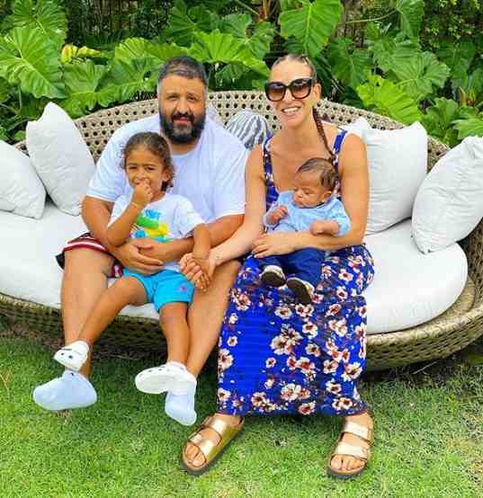 DJ Khaled with  his wife Tuck, son and daughter 