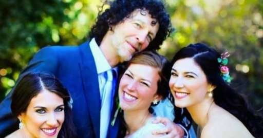Emily Stern with her dad Howard and sister Ashley at Deborah's wedding